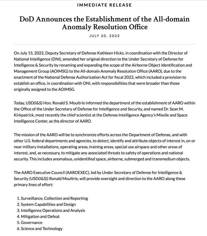 DOD Anomaly Resolution Office DOC 01